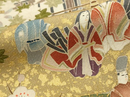 平和屋着物■豪華黒留袖　人物風景文　金彩　正絹　逸品　AABH7319st