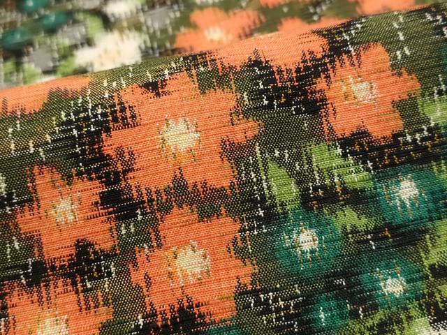平和屋着物■上質な紬　草花文　正絹　逸品　AABH7322st