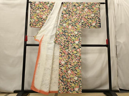 平和屋着物■上質な小紋 花づくし 正絹 逸品 AABH7329st