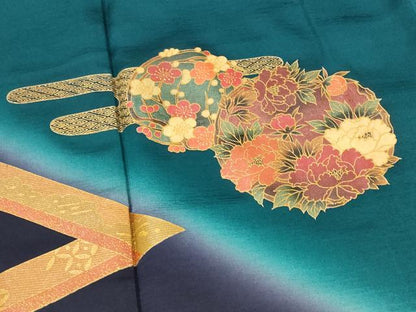 平和屋着物■訪問着 エ霞花丸文 暈し染め 金彩 正絹 逸品 AABH7332st