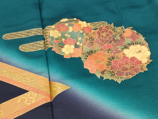 平和屋着物■訪問着 エ霞花丸文 暈し染め 金彩 正絹 逸品 AABH7332st