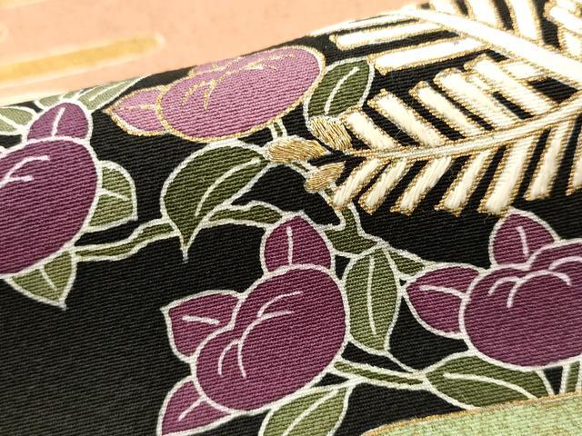 平和屋着物■豪華黒留袖 作家物 草花文 金糸 金彩 正絹 逸品 AABH7336st
