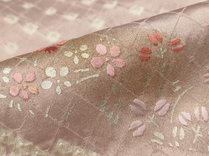 平和屋着物■訪問着　絞り　刺繍　草花文　金銀彩　正絹　逸品　AABH7337st