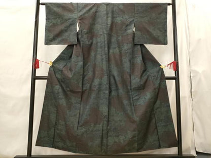 平和屋着物■本場大島紬 草花文 正絹 逸品 AABH7338st