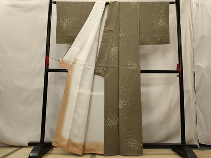平和屋着物■上質な小紋 石畳文様 金彩 正絹 逸品 未使用 AABH7344st