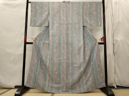 平和屋着物■小紋　舞花文　暈し染め　洗える着物　AABH7349st