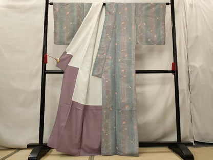 平和屋着物■小紋　舞花文　暈し染め　洗える着物　AABH7349st