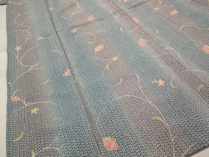 平和屋着物■小紋　舞花文　暈し染め　洗える着物　AABH7349st