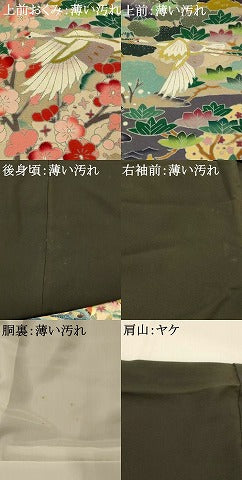 平和屋着物■豪華黒留袖 風景飛鶴花文 正絹 逸品 AABH7355st