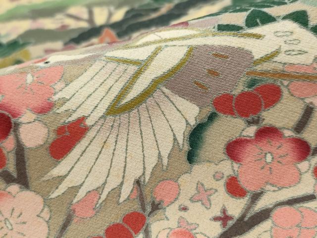 平和屋着物■豪華黒留袖 風景飛鶴花文 正絹 逸品 AABH7355st
