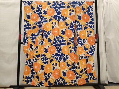 平和屋着物■豪華振袖 地紋起こし 亀甲花文 正絹 逸品 AABH7357st