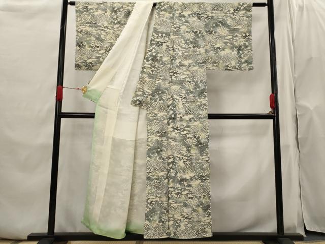平和屋着物■上質な小紋 型染め 風景文 正絹 逸品 AABH7367st
