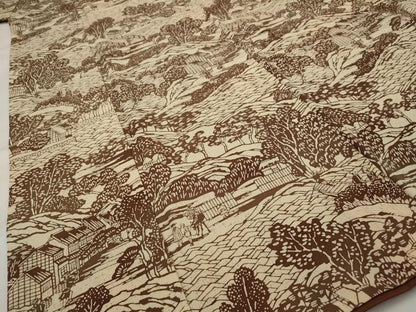 平和屋着物■上質な小紋 型染め 人物風景文 正絹 逸品 AABH7369st