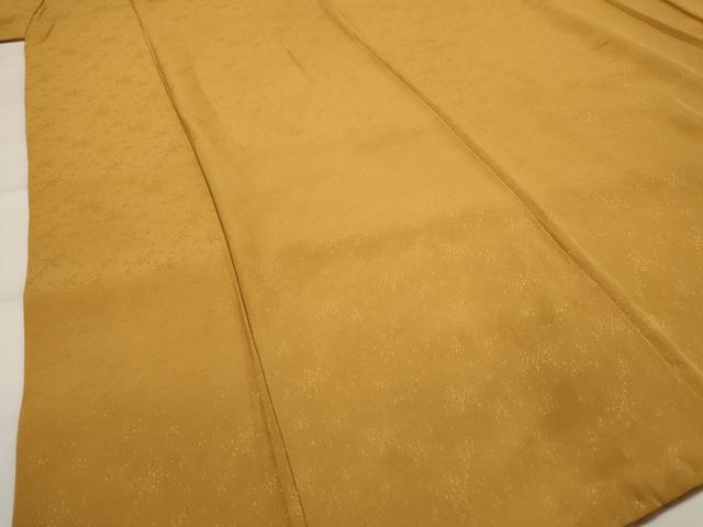 平和屋着物■上質な色無地 紋意匠 山吹茶色 正絹 逸品 AABH7370st
