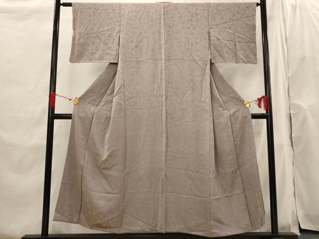 平和屋着物■上質な色無地 楓地紋 胡桃染色 正絹 逸品 AABH7373st