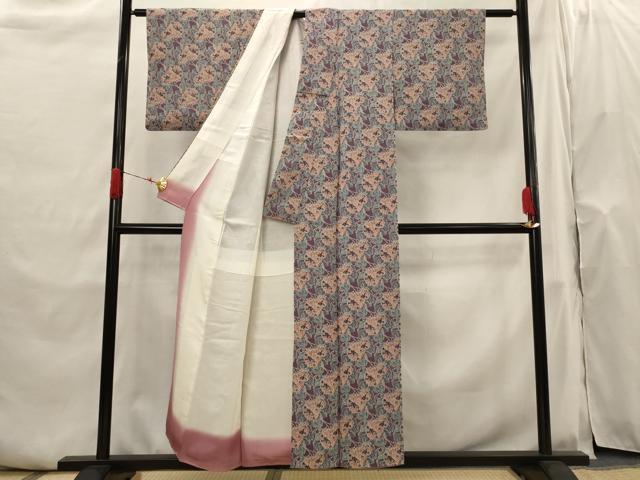 平和屋着物■上質な小紋 花づくし文 鬼しぼ縮緬 正絹 逸品 AABH7378st