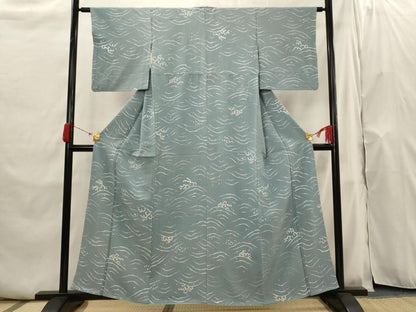 平和屋着物■上質な小紋 立波文 正絹 逸品 AABH7380st
