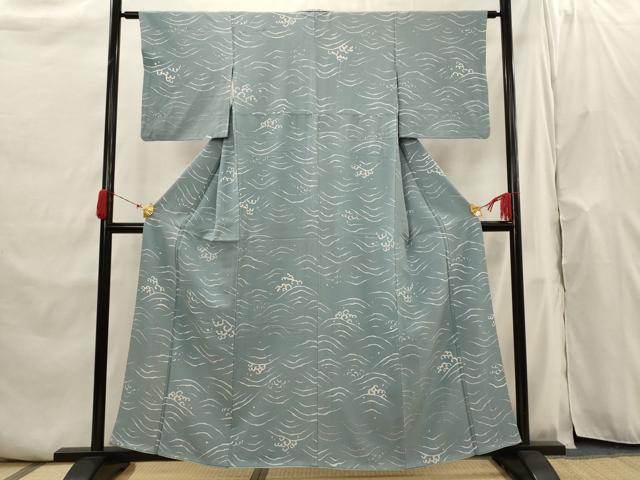 平和屋着物■上質な小紋 立波文 正絹 逸品 AABH7380st