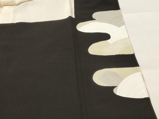 平和屋着物■豪華黒留袖 駒刺繍 群れ鳥 金彩 正絹 逸品 AABH7384st