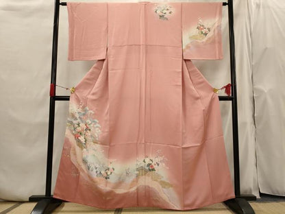 平和屋着物■訪問着 草花文 暈し染め 金彩 小田急百貨店扱い 正絹 逸品 AABH7390st