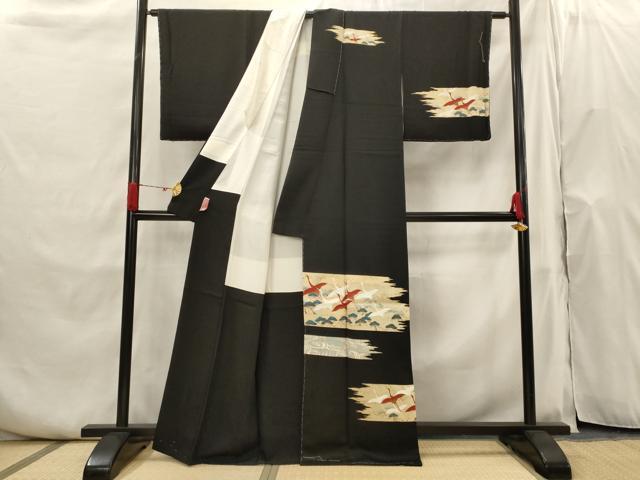 平和屋着物□訪問着 飛鶴文 金彩 正絹 逸品 AABH7391st