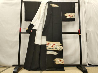 平和屋着物■訪問着 飛鶴文 金彩 正絹 逸品 AABH7391st