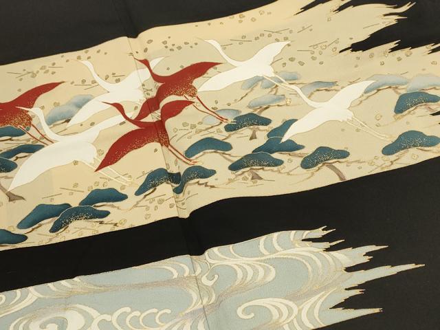 平和屋着物□訪問着 飛鶴文 金彩 正絹 逸品 AABH7391st