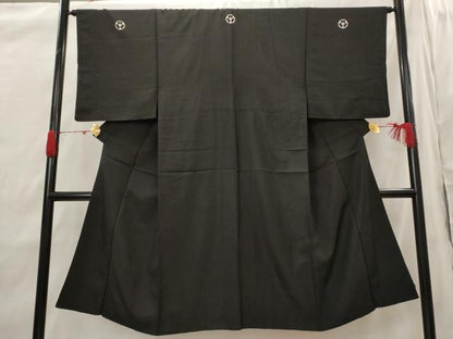 平和屋着物■男性 黒紋付 正絹 逸品 AABH7397st
