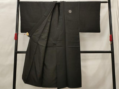 平和屋着物■男性 黒紋付 正絹 逸品 AABH7397st