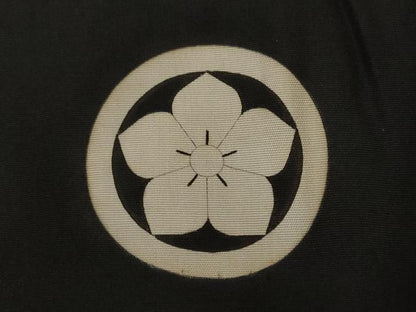 平和屋着物■男性　黒紋付　正絹　逸品　AABH7398st
