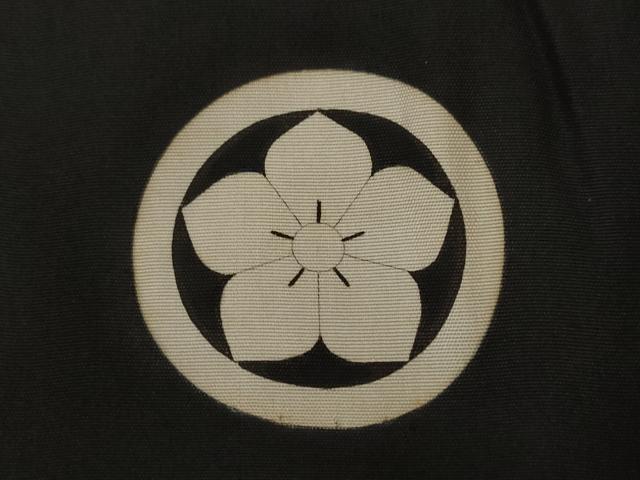 平和屋着物■男性　黒紋付　正絹　逸品　AABH7398st