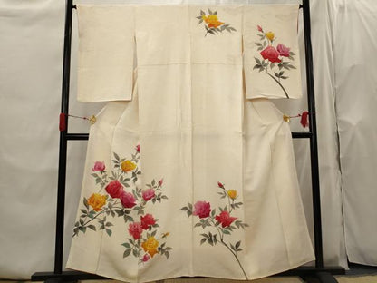 平和屋着物■訪問着　枝花文　正絹　逸品　AABH7401st