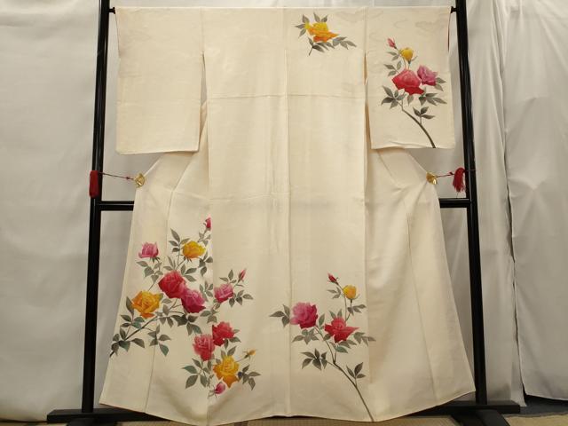平和屋着物■訪問着　枝花文　正絹　逸品　AABH7401st