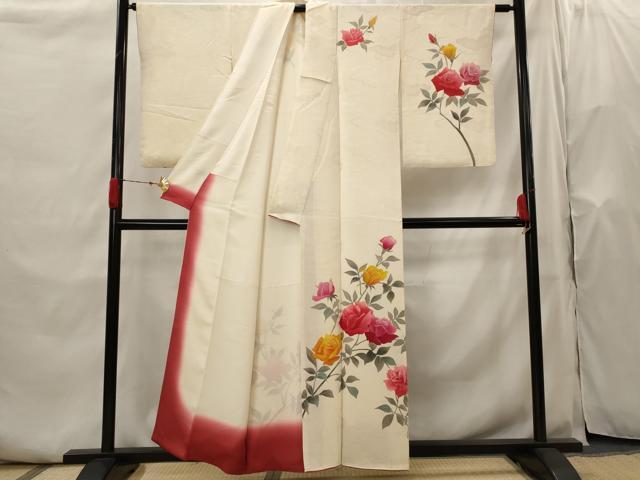 平和屋着物■訪問着　枝花文　正絹　逸品　AABH7401st