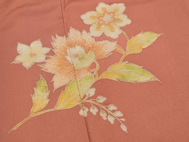平和屋着物■中国三大刺繍 相良刺繍 訪問着 枝花文 正絹 逸品 AABH7406st