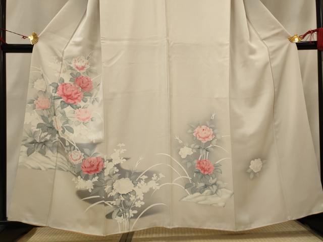 平和屋着物■訪問着　刺繍　草花文　暈し染め　正絹　逸品　AABH7410st