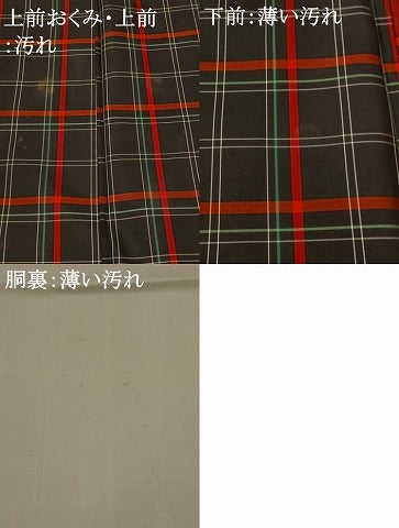平和屋着物■本場縞大島紬　格子　正絹　逸品　AABH7413st