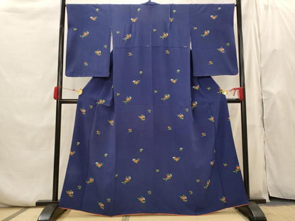 平和屋着物■上質な小紋 草花文 正絹 逸品 AABH7414st