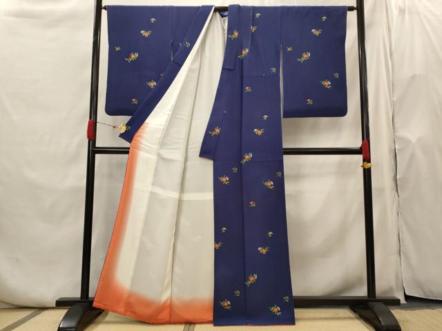 平和屋着物■上質な小紋 草花文 正絹 逸品 AABH7414st