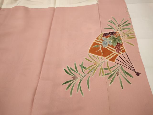 平和屋着物■色留訪問着　駒刺繍　地紙花文　正絹　逸品　AABH7415st