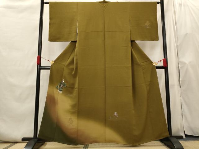 平和屋着物■訪問着　作家物　能　暈し染め　金彩　正絹　逸品　未使用　AABH7417st