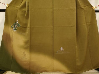 平和屋着物■訪問着　作家物　能　暈し染め　金彩　正絹　逸品　未使用　AABH7417st