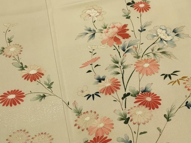 平和屋着物■訪問着　草花文　金彩　正絹　逸品　AABH7419st