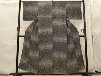 平和屋着物■上質な小紋　横段文　正絹　逸品　AABH7422st