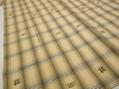 平和屋着物▽上質な紬　単衣　琉球絣文様　正絹　逸品　AABH7432st