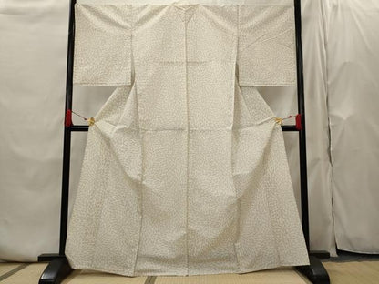 平和屋着物▽本場大島紬　薩摩結城　単衣　花尽し　正絹　逸品　AABH7435st