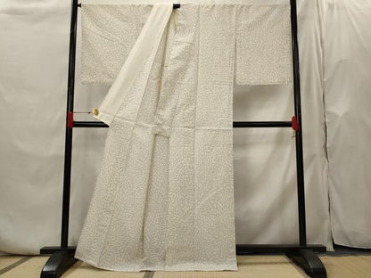 平和屋着物▽本場大島紬　薩摩結城　単衣　花尽し　正絹　逸品　AABH7435st