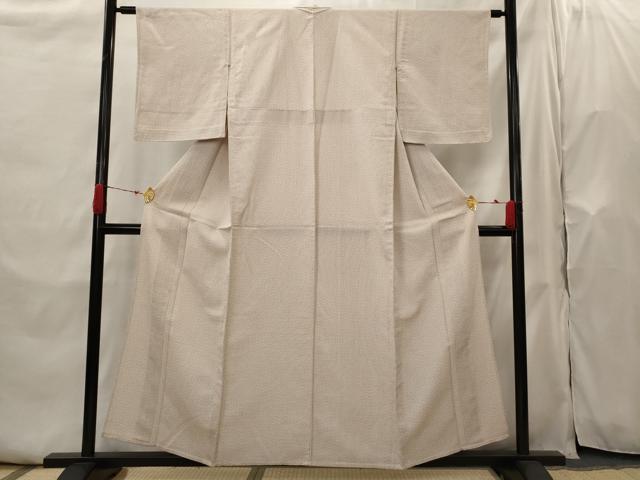 平和屋着物▽お召　単衣　十字絣　正絹　逸品　AABH7437st