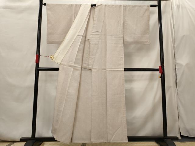 平和屋着物▽お召　単衣　十字絣　正絹　逸品　AABH7437st
