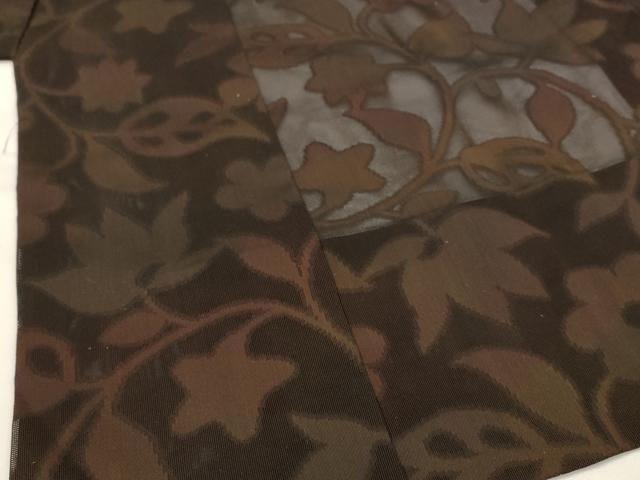平和屋着物▽道中着　スリーシーズン　春夏秋　塵除け　草花文紗　正絹　逸品　AABH7448st